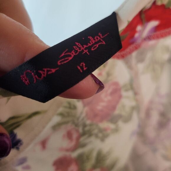 English Rose Miss Selfridge Floral Retro Sweetheart Tea Dress - Picture 10 of 16